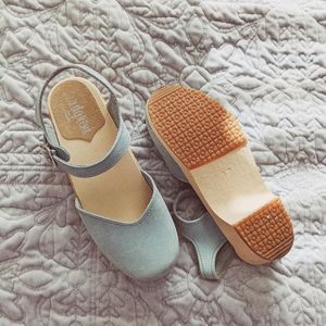 *sold* Sandgrens Baby Blue Clog Sandals with box